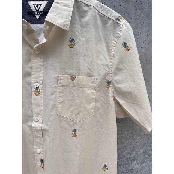 NEW VISSLA fired up eco ss shirt in cream - Picture 3 of 3